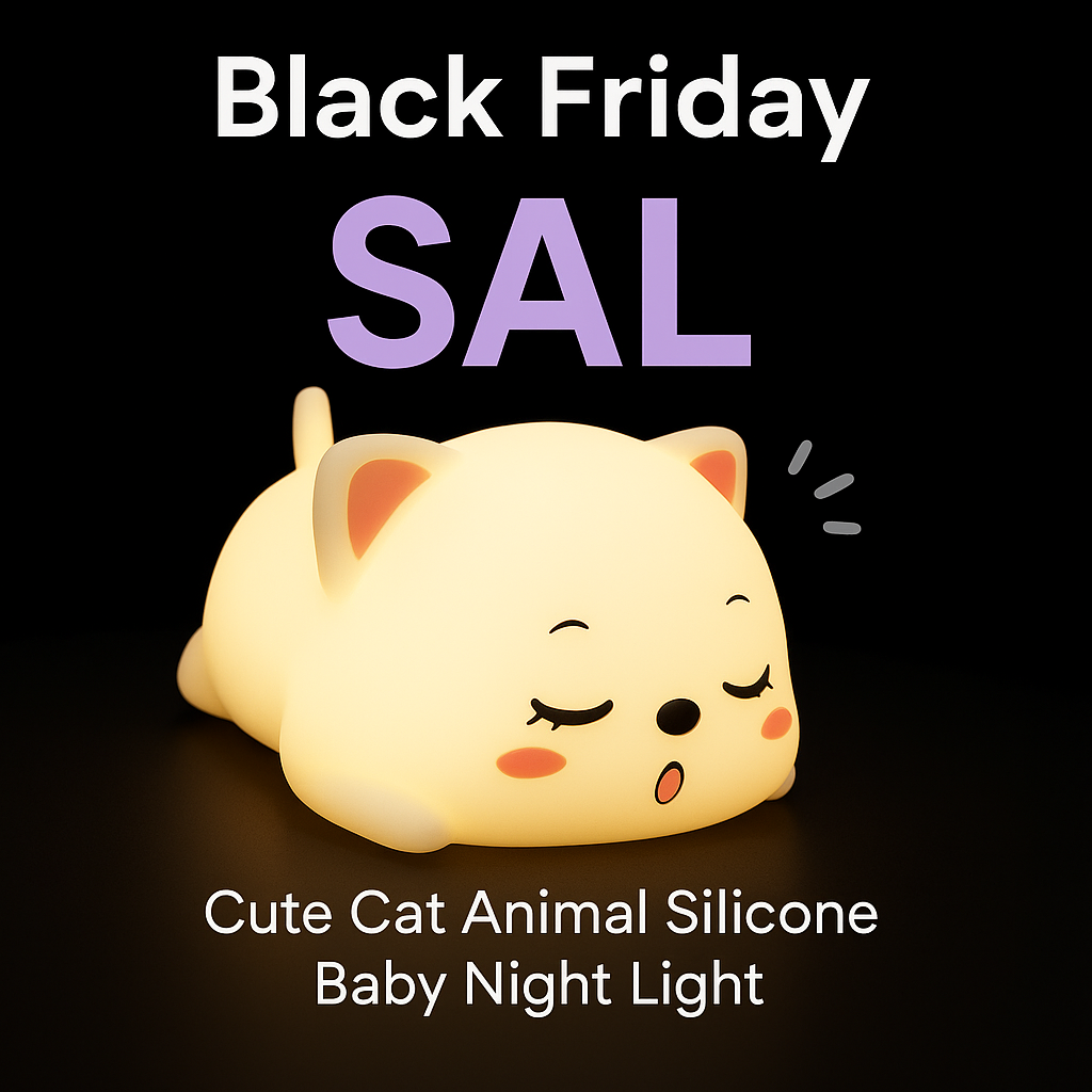 Cute Cat Animal Silicone Baby Night Light