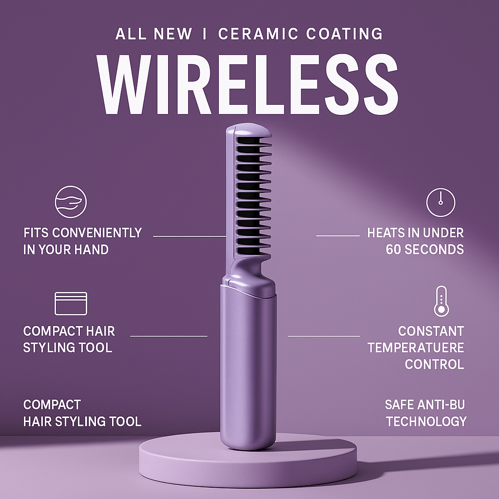 Rechargeable Hot Comb Hair Straightener